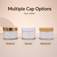 Pot à crème rechargeable PCR Eco 50g à double paroi, avec insert remplaçable, zéro déchet, soins durables de la peau, pot en plastique à marque privée