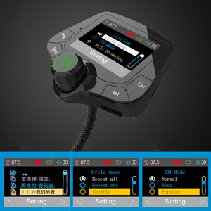 Chargeur de voiture rapide double USB avec modulateur FM QC3.0 Émetteur BT sans fil Grand écran Lecteur MP3 portable mains libres - Product Image 6