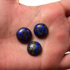 Cabochons en Lapis Lazuli Naturel Premium Faits à la Main, Bleus, 3mm-40mm, Dos Plat, Pierres Précieuses Libres à Effet de Couleur pour la Fabrication de Bijoux, Vente en Gros - Product Image 5