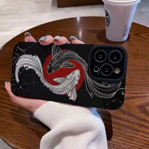 Cover telefono Koi in <span class=keywords><strong>bianco</strong></span> e nero per Samsung Galaxy A53 A54 5G custodia <span class=keywords><strong>A51</strong></span> A52 A14 A33 A71 A72 A73 A50 A31 A34 M12 A23 A32 4G custodie - Product Image 5