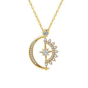 Collana con Ciondolo a Stella a 8 Punte Placcata in Oro Rame, Gioielli Celesti con Zirconi per Donna - Product Image 5