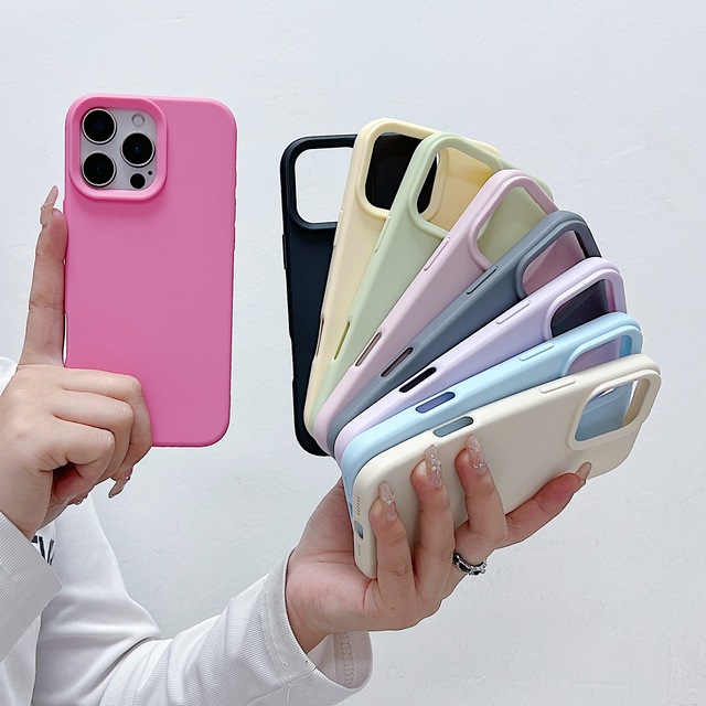 BAILI Factory 2025 Summer New Candy Color Cheap Liquid Silicone Skin Frosted protection Mobile Phone case for Iphone 15 14 Plus