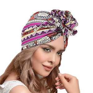 Accesorios para el cabello de alta calidad, dos piezas/juego, pañuelos con patrón Floral africano, pañuelo para la cabeza, turbante para quimio - Product Image 2