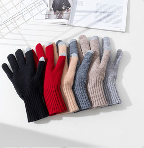 Vente chaude <span class=keywords><strong>Gants</strong></span> <span class=keywords><strong>en</strong></span> <span class=keywords><strong>laine</strong></span> Hommes Femmes <span class=keywords><strong>Gants</strong></span> d'extérieur Hiver Écran <span class=keywords><strong>tactile</strong></span> résistant au froid Jacquard - Product Image 2