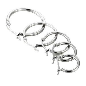 Aros de Acero Inoxidable Plateados de 10mm 12mm 14mm 16mm 18mm, Joyería Minimalista de Moda para Mujer - Product Image 5