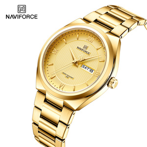 NAVIFORCE 8030 GG Orologio Dorato da <span class=keywords><strong>Uomo</strong></span> Design Originale del Marchio in Acciaio Inossidabile Orologi da Polso Semplici Gioiello Regalo - Product Image 1