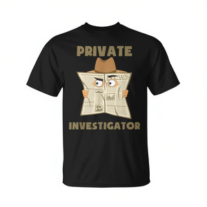 T-shirt da investigatore privato per adulti, unisex, a maniche corte, girocollo, stampa digitale, promozionale - Product Image 3