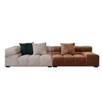 Canapé modulaire minimaliste moderne en forme de L, capitonné en tissu, avec chaise longue, pour salon, hôtel, villa