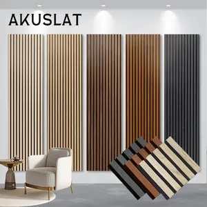 Meilleurs panneaux muraux acoustiques en chêne naturel Panneau mural intérieur en bois insonorisé pour le bureau Panneaux à lamelles acoustiques