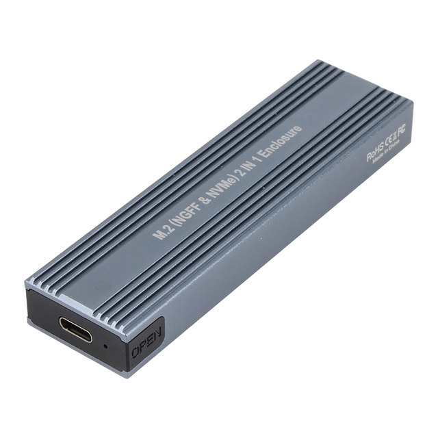 VCOM 4TB USB C to SSD Enclosure M.2 10Gbps NVMe 6Gbps SATA Dual Protocol External Solid State Disk Case