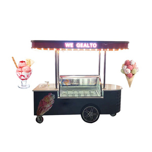 OEM truk Pizza penjualan Eropa gerobak jus makanan elektrik sepeda roda tiga Gelato makanan troli panas anjing berdiri es krim truk Ape - Product Image 6