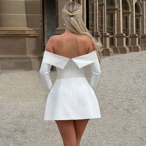 Nuevo Vestido de Otoño para Mujer, Elegante, Color Puro, Sexy, con Hombros Descubiertos, de Alta Gama, Manga Larga - Product Image 4