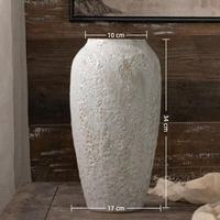 Vase en céramique à texture rugueuse, aspect pierre, style rétro Wabi Sabi, pour fleurs séchées, décoration de table à la maison