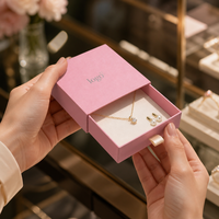 Boîte cadeau rigide rose personnalisée avec logo, prix de gros, estampage à chaud argenté, boîte d'emballage coulissante en papier pour petites entreprises