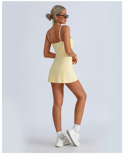 <span class=keywords><strong>Jupe</strong></span> de sport pour femme avec logo personnalisé, tenue de yoga, vêtements de sport pour le <span class=keywords><strong>tennis</strong></span>, la course à pied, leggings avec coussinets de poitrine - Product Image 6