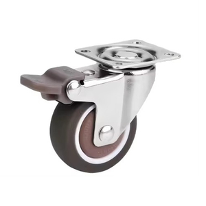 Roulettes de frein silencieuses universelles de 1,5 pouce, roues en caoutchouc et acier léger, capacité de charge de 35 kg, pour chariots d'hôpital, de salle de bain et meubles - Product Image 5