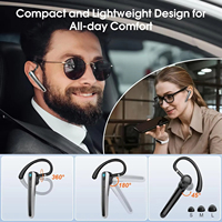 Auriculares Bluetooth N19 con Cancelación de Ruido ENC, Gancho para una Sola Oreja, Manos Libres para Conductor de Camión, Trabajador, Zoom, Teléfono Celular, Micrófono Inalámbrico