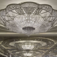 Salle de banquet Restaurant Fabrication d'éclairage haut de gamme Lustre de plafonnier en cristal rond personnalisé
