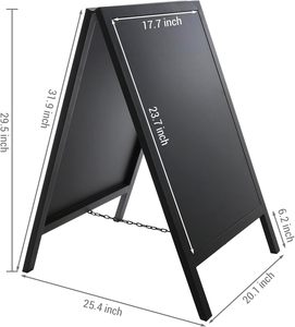 Bağlantısız siyah Metal işareti açık iş tabela bir çerçeve kara tahta işareti kaldırım sandviç panel - Product Image 2