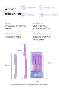 Maquinilla de Afeitar para <span class=keywords><strong>Cejas</strong></span> Portátil Personalizada al por Mayor para Mujeres, Segura para Maquillaje y Afeitado, para Dar Forma a las <span class=keywords><strong>Cejas</strong></span> - Product Image 6