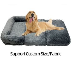 Sofá perezoso de felpa para una sola persona a la moda con cama portátil triple grande para perros, tela con patrón sólido para uso doméstico embalado en cartón - Product Image 5