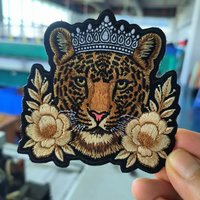 Patchs brodés Lion et Fleur, écologiques, thermocollants, pour vêtements, jeans, sacs, chapeaux, accessoires DIY