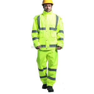 맞춤형 고휘도 반사 우비 작업용 방수 의류 안전복 성인용 반사 우비 방수 재킷 - Product Image 5