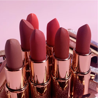 Vente en gros faites votre propre rouge à lèvres OEM bricolage breloques maquillage rouge brun foncé maquillage personnalisé rouge à lèvres solide hydratant