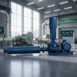 Eco-Friendly AC Roots Blower - Cast Iron Positive Displacement for Industrial Energy-Saving Applications - Product Image 1