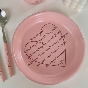 Corea Ins Girl Heart Pink Love <span class=keywords><strong>Vajilla</strong></span> de cerámica Juego de cubiertos creativo con letras en inglés - Product Image 5