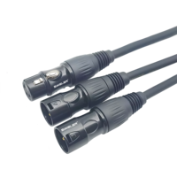 Câble audio de haute qualité avec placage or, adaptateur de câble XLR 3 broches, câble répartiteur en Y XLR femelle vers 2 XLR mâle, 0,5/1/2/3 m