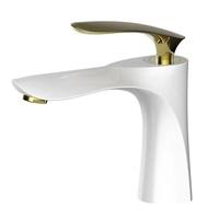 Robinet de lavabo en cuivre massif Nordic Gold, monotrou, haute et basse pression, eau chaude et froide