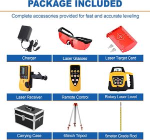 Iglobalbuy Kit de Sistema de Nivelación Automática, Trípode de Topografía con Barra de Aluminio (16.4 pies), Modelo Automático con Haz Rojo CN - Product Image 5