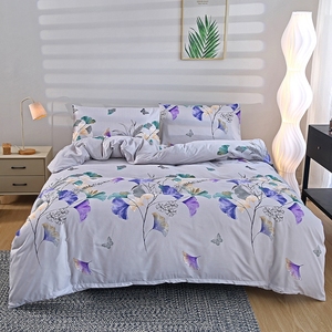 Sábana de cama OEM, funda de edredón, estampado botánico, flor, microfibra, juego de funda de edredón, colcha ajustada, juegos de cama - Product Image 4