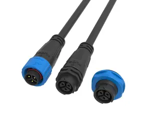 Câble d'extension 3 broches pour panneau femelle à fiche mâle Connecteur étanche M16