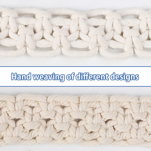 Wide Handmade Knitting Cotton Gold Heart Hook Crochet Braid Lanyard Macrame Crossbody <strong>Bag</strong> Paracord <strong>Shoulder</strong> Straps - Product Image 6