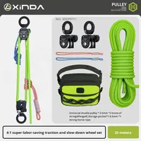 Ensemble de poulie de dégagement de levage à Double poulie universelle Xinda ancre intégrée à économie de main-d 'œuvre pour décrochage d'arrêt de chute Camping randonnée