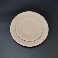 Plaques d'amidon de maïs naturel biodégradable jetables pour assiettes de service alimentaire et couverts Eco