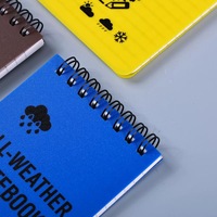 Carnet imperméable à couverture en papier pierre PP, reliure spirale, mini bloc-notes toutes saisons avec options personnalisables