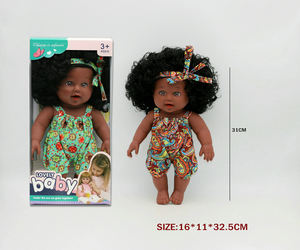 Nueva llegada 12,5 pulgadas vinilo realista vestir moda muñeca hecha a mano Pelo Rizado encantadora suave Afro muñeca africana para niños niñas niños - Product Image 4