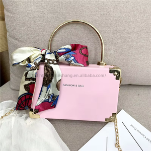 Autumn and Winter Hot Dinner Handheld <b>Square</b> Box Silk Scarf Designer Women Shoulder Crossbody Bag Luxury Texture - Product Image 5