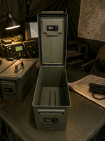 Boîte de rangement antivol pour véhicule, maison et utilisation sur le terrain, avec boîte à munitions en métal renforcé