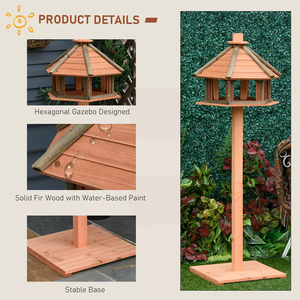 Jardin extérieur Décoration intérieure <span class=keywords><strong>Station</strong></span> d'alimentation pour oiseaux en bois Table avec mangeoire en bois Boîte à graines Nichoir en bois - Product Image 4