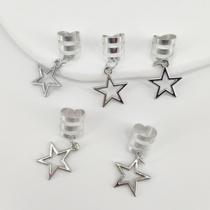 Anillos para el Cabello con Diseño de Estrella, Estilo Europeo y Americano, de Aleación, para Mujeres, Uso Diario, Accesorios Decorativos para el Cabello - Product Image 3