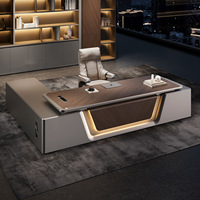 Bureau de direction Shengli, style moderne minimaliste, luxe léger, bois de qualité E0, avec câblage dissimulé, bureau de patron - 010