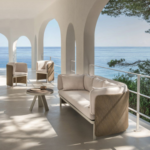 Cabana Double places simple en rotin chaise longue de loisirs chaise en aluminium cadre méridienne mobilier d'extérieur - Product Image 1