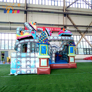 WINSUN Château gonflable populaire combiné Montagnes russes et Grande Roue avec toboggan aquatique <span class=keywords><strong>pour</strong></span> fêtes d'<span class=keywords><strong>anniversaire</strong></span> d'enfants, location et usage domestique - Product Image 1