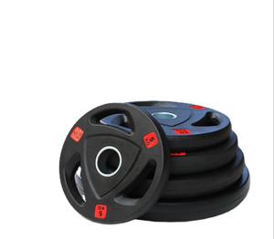<span class=keywords><strong>Discos</strong></span> de Pesas de Hierro Fundido Negro para Gimnasio con Tres Agarres y 3 Asas Recubiertas de Goma para Mayor Comodidad - Product Image 1