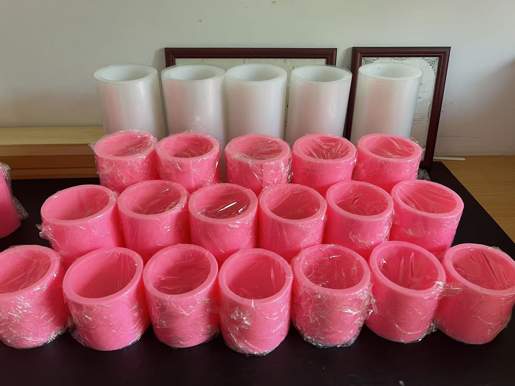 Stampo per candele cilindrico in silicone rosso o bianco