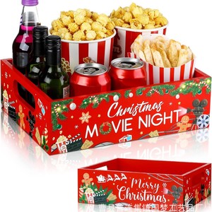 Caja de almacenamiento rectangular para refrigerios de Noche de Cine Navideño, 10-20L, decoración de escritorio para fiestas navideñas - Product Image 1